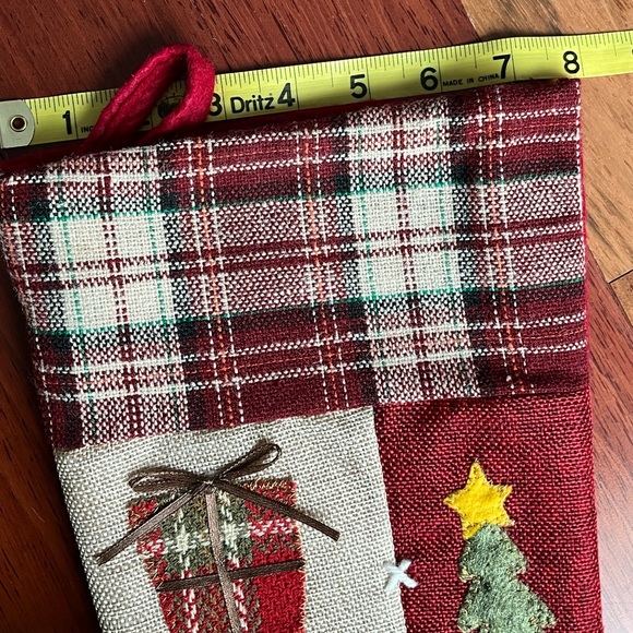 Dan Dee Christmas Stocking Here Comes Santa Claus Primitive Country Patchwork - Picture 7 of 11